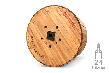 Carrete de 4km de Fibra Optica Exterior ADSS Access PBT SM 9/125 de 24 hilos MDPE span 100m Semi-Seco 2700N