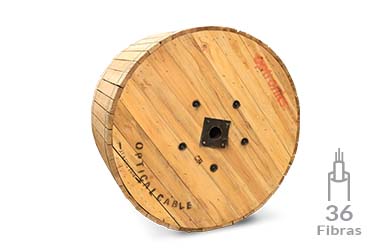 Carrete de 4km de Fibra Optica Exterior ADSS Access PBT SM 9/125 de 36 hilos MDPE span 100m Semi-Seco 2700N